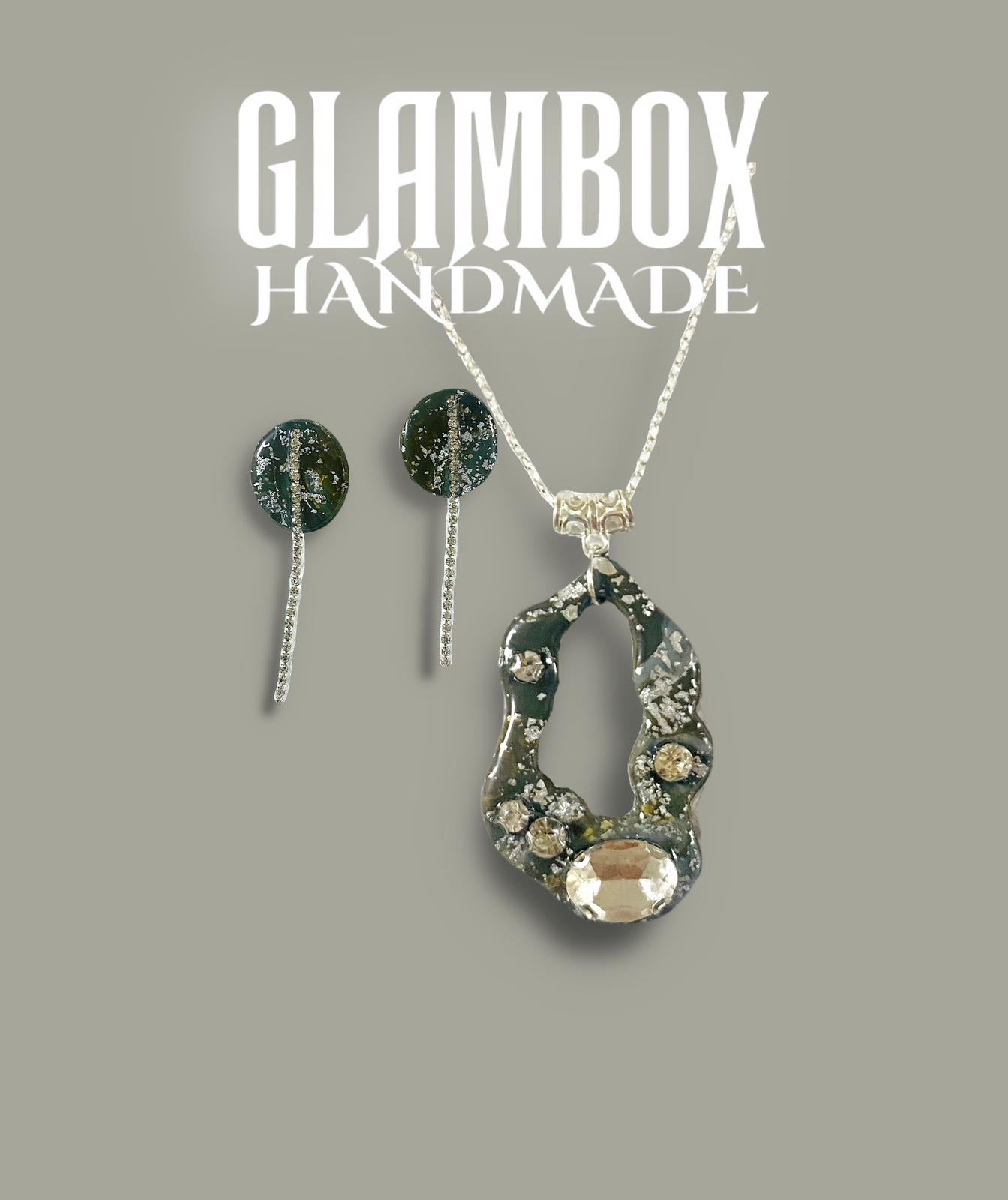 Conjunto colar e brinco Eclipse de Cristal Glambox