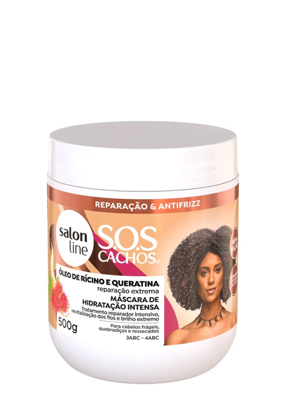 Salon Line SOS Cachos Rícino e Queratina Máscara 500g