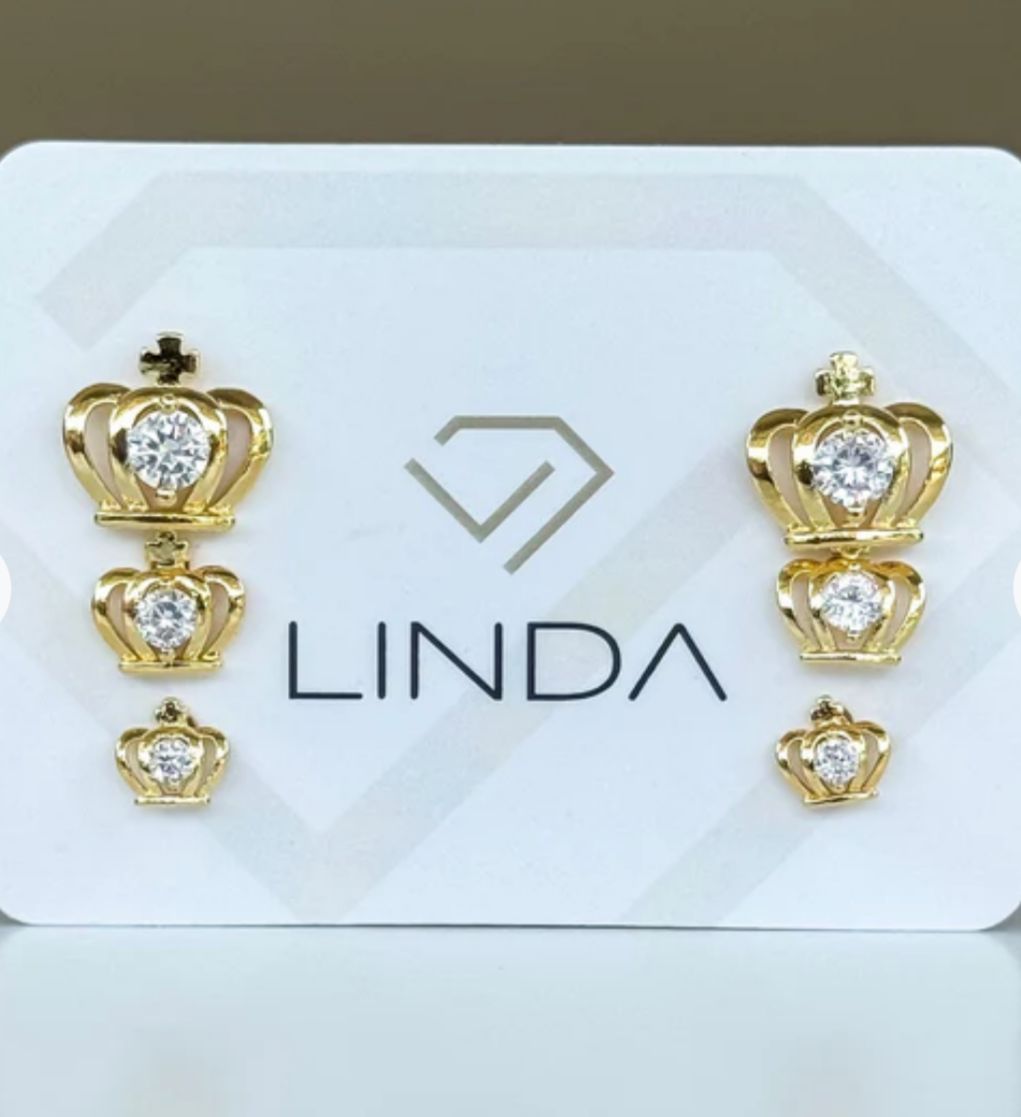 Brinco Trio Coroa Linda