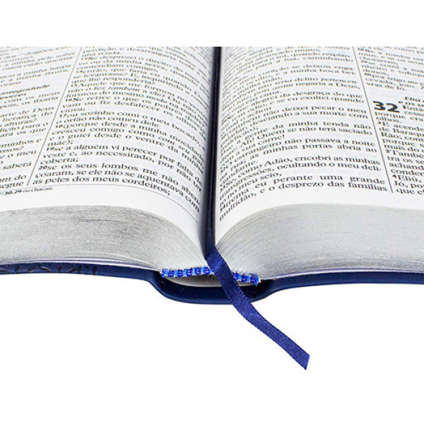 Bíblia Sagrada - Letra Gigante Com Índice - ARC - Azul Arabesco